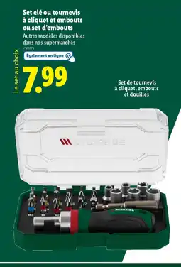 Lidl Set clé ou tournevis à cliquet et embouts ou set d'embouts offre