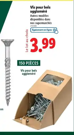 Lidl Vis pour bois aggloméré offre