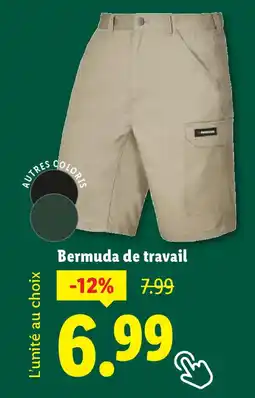 Lidl Bermuda de travail offre