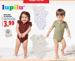 Lidl LUPILU Body bébé en coton bio offre