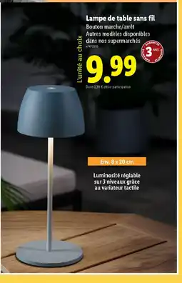 Lidl Lampe de table sans fil offre