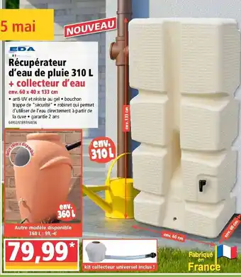 Norma Récupérateur d'eau de pluie 310 l offre