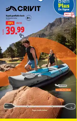 Lidl CRIVIT Kayak gonflable basic offre