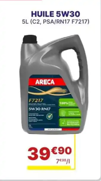 Carter-Cash ARECA Huile 5w30 offre