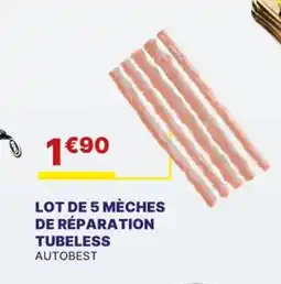 Carter-Cash Lot de 5 mèches de réparation tubeless offre