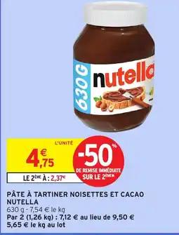 Intermarché Express NUTELLA Pâte à tartiner noisettes et cacao offre