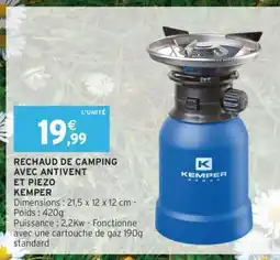Intermarché Hyper Rechaud de camping avec antivent et piezo offre