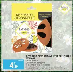 Intermarché Hyper Diffuseur pour spirale avec recharges Estivade offre