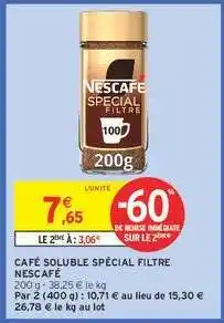 Intermarché Contact Café Soluble Spécial Filtre Nescafé offre