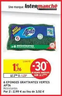 Intermarché Contact 6 EPONGES GRATTANTES VERTES APTA offre