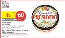 Intermarché Contact Camembert Président offre