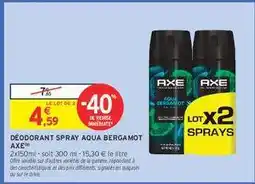 Intermarché Contact Déodorant Spray Aqua Bergamot Axe offre