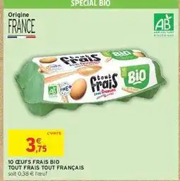 Intermarché 10 ŒUFS FRAIS BIO offre