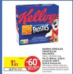 Intermarché Barres Céréales Frosties x6 Kellogg's offre