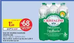 Intermarché Eau de Source Gazeuse Cristaline offre