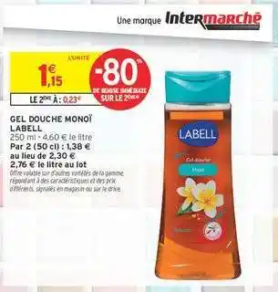 Intermarché Gel Douche Monoï Labell offre