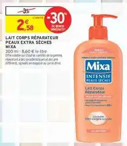 Intermarché Lait Corps Réparateur Peaux Extra Sèches Mixa offre