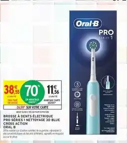 Intermarché BROSSE À DENTS ÉLECTRIQUE PRO SÉRIES 1 NETTOYAGE 3D BLUE CROSS ACTION offre