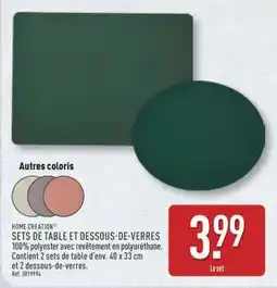 ALDI SETS DE TABLE ET DESSOUS-DE-VERRES offre