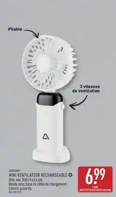 ALDI MINI VENTILATEUR RECHARGEABLE offre