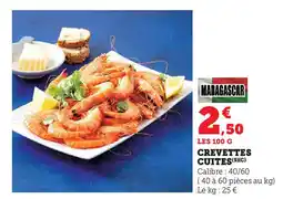 Super U MADAGASCAR Crevettes cuites offre