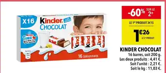 Supeco Kinder Chocolat offre