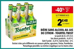 Supeco Tourtel Bière sans alcool au jus de citron offre