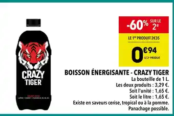 Supeco Crazy Tiger Boisson énergisante offre