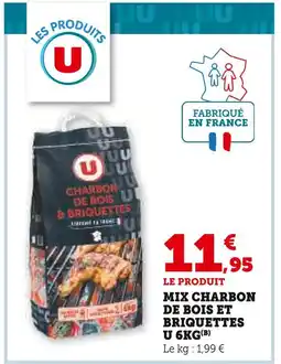 Super U U Mix charbon de bois et briquettes 6kg offre