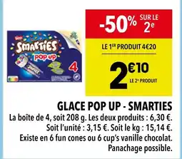 Supeco Smarties Glace Pop Up offre