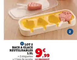 Super U Lot 2 bacs a glace reutilisables 1.5l offre