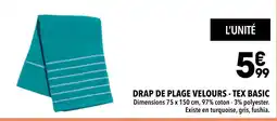 Supeco TEX BASIC DRAP DE PLAGE VELOURS offre