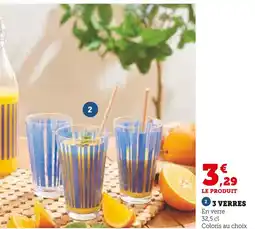 Super U 3 verres offre