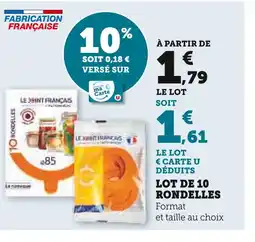 Super U Lot de 10 rondelles offre