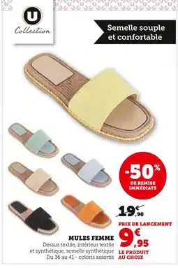 Super U U COLLECTION Mules femme offre