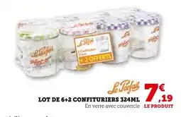 Super U La Parfait Lot de 6+2 confituriers 324ml offre