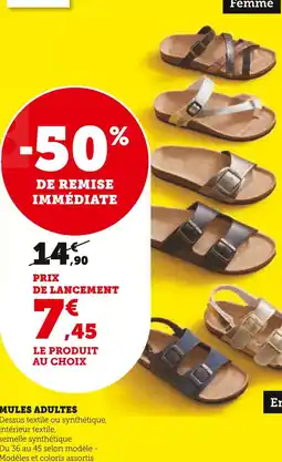 Super U U Collection Mules adultes offre