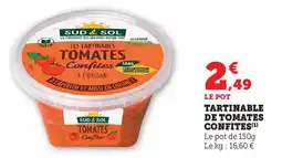Super U SUD & SOL Tartinable de tomates confites offre