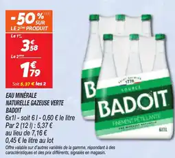 Netto BADOIT Eau minérale naturelle gazeuse verte offre
