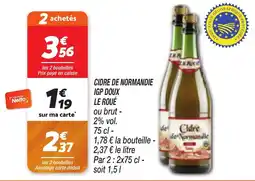 Netto Cidre de normandie igp doux le roué offre