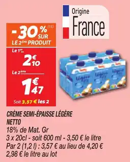 Netto NETTO Crème semi-épaisse légère offre