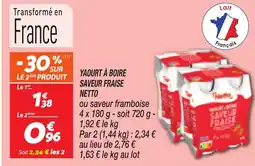 Netto NETTO Yaourt à boire saveur fraise offre