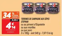 Netto STEPHAN Terrines de campagne aux cèpes offre
