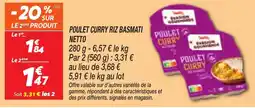 Netto ΝΕΤΤΟ Poulet curry riz basmati offre
