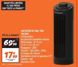 Netto PULLMAN Ventilateur de table tour offre
