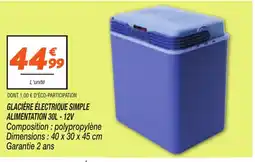 Netto Glacière électrique simple alimentation - 12v offre