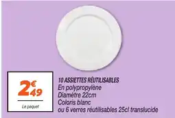 Netto 10 assiettes réutilisables offre