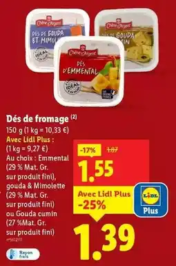 Lidl Chene d'argent - dés de fromage offre
