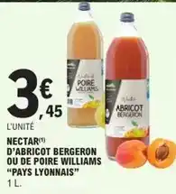 Williams - nectar d'abricot bergeron ou de poire