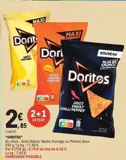 E.Leclerc Doritos - au choix, gout nature, nacho fromage ou piment doux offre
